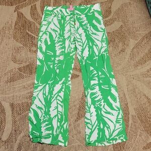 Lilly Pulitzer Green Leaf Print Pants